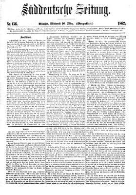 Süddeutsche Zeitung. Morgenblatt (Süddeutsche Zeitung) Mittwoch 26. März 1862