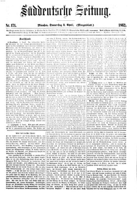 Süddeutsche Zeitung. Morgenblatt (Süddeutsche Zeitung) Donnerstag 3. April 1862