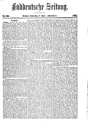 Süddeutsche Zeitung. Morgenblatt (Süddeutsche Zeitung) Donnerstag 17. April 1862