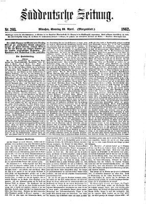 Süddeutsche Zeitung. Morgenblatt (Süddeutsche Zeitung) Sonntag 20. April 1862