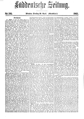 Süddeutsche Zeitung. Morgenblatt (Süddeutsche Zeitung) Dienstag 22. April 1862