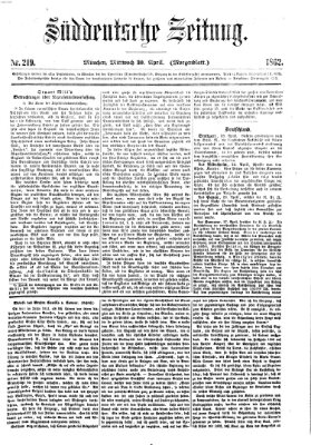 Süddeutsche Zeitung. Morgenblatt (Süddeutsche Zeitung) Mittwoch 30. April 1862