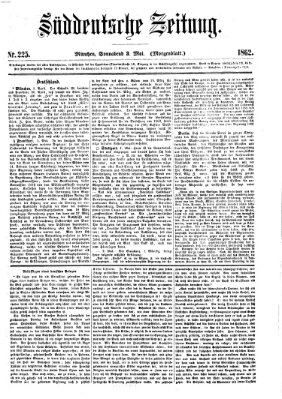 Süddeutsche Zeitung. Morgenblatt (Süddeutsche Zeitung) Samstag 3. Mai 1862