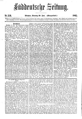 Süddeutsche Zeitung. Morgenblatt (Süddeutsche Zeitung) Sonntag 29. Juni 1862