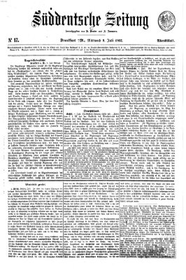 Süddeutsche Zeitung. Morgenblatt (Süddeutsche Zeitung) Mittwoch 9. Juli 1862