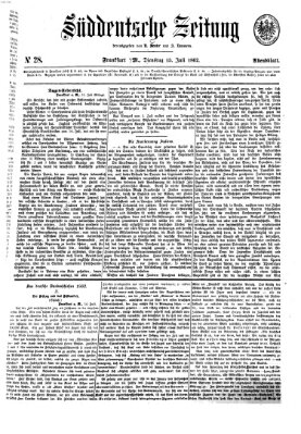 Süddeutsche Zeitung. Morgenblatt (Süddeutsche Zeitung) Dienstag 15. Juli 1862