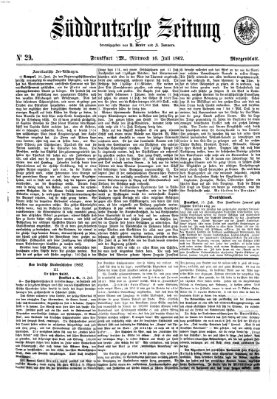 Süddeutsche Zeitung. Morgenblatt (Süddeutsche Zeitung) Mittwoch 16. Juli 1862