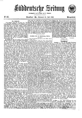 Süddeutsche Zeitung. Morgenblatt (Süddeutsche Zeitung) Mittwoch 23. Juli 1862