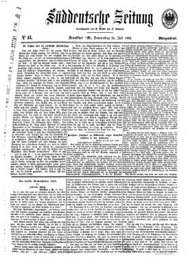 Süddeutsche Zeitung. Morgenblatt (Süddeutsche Zeitung) Donnerstag 24. Juli 1862