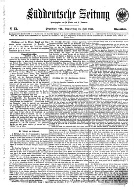 Süddeutsche Zeitung. Morgenblatt (Süddeutsche Zeitung) Donnerstag 24. Juli 1862