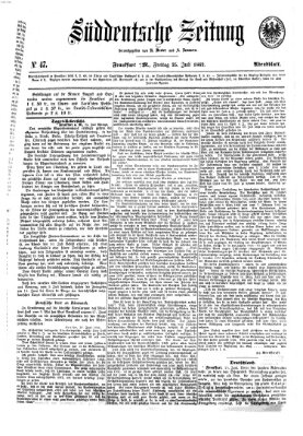 Süddeutsche Zeitung. Morgenblatt (Süddeutsche Zeitung) Freitag 25. Juli 1862