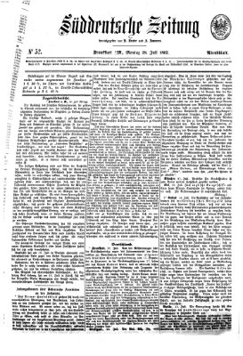 Süddeutsche Zeitung. Morgenblatt (Süddeutsche Zeitung) Montag 28. Juli 1862