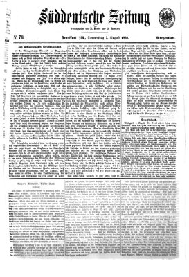 Süddeutsche Zeitung. Morgenblatt (Süddeutsche Zeitung) Donnerstag 7. August 1862