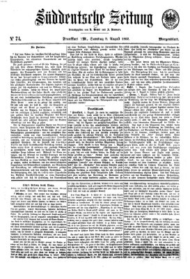 Süddeutsche Zeitung. Morgenblatt (Süddeutsche Zeitung) Samstag 9. August 1862