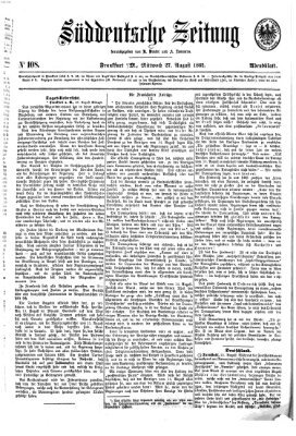 Süddeutsche Zeitung. Morgenblatt (Süddeutsche Zeitung) Mittwoch 27. August 1862