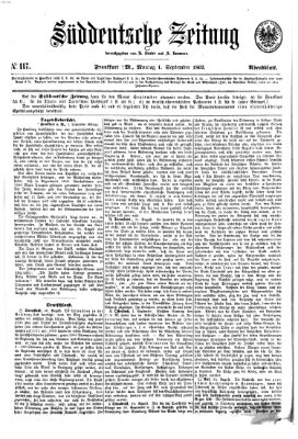 Süddeutsche Zeitung. Morgenblatt (Süddeutsche Zeitung) Montag 1. September 1862