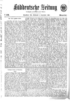 Süddeutsche Zeitung. Morgenblatt (Süddeutsche Zeitung) Mittwoch 3. September 1862