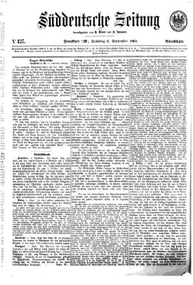 Süddeutsche Zeitung. Morgenblatt (Süddeutsche Zeitung) Samstag 6. September 1862