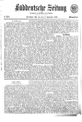 Süddeutsche Zeitung. Morgenblatt (Süddeutsche Zeitung) Sonntag 7. September 1862