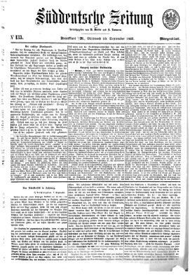 Süddeutsche Zeitung. Morgenblatt (Süddeutsche Zeitung) Mittwoch 10. September 1862