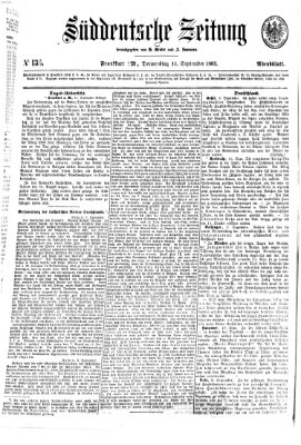 Süddeutsche Zeitung. Morgenblatt (Süddeutsche Zeitung) Donnerstag 11. September 1862