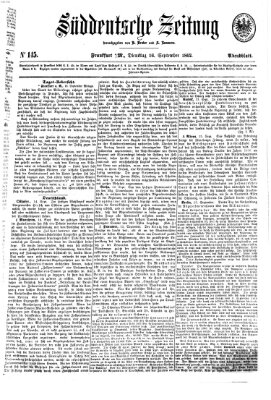 Süddeutsche Zeitung. Morgenblatt (Süddeutsche Zeitung) Dienstag 16. September 1862