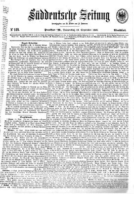 Süddeutsche Zeitung. Morgenblatt (Süddeutsche Zeitung) Donnerstag 18. September 1862