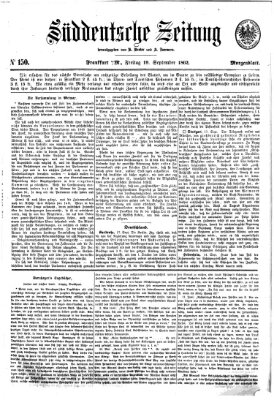 Süddeutsche Zeitung. Morgenblatt (Süddeutsche Zeitung) Freitag 19. September 1862