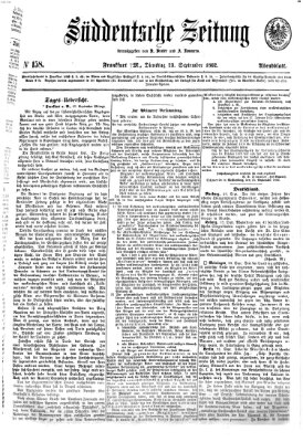 Süddeutsche Zeitung. Morgenblatt (Süddeutsche Zeitung) Dienstag 23. September 1862