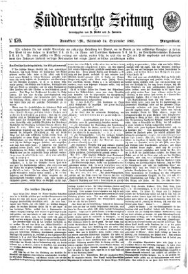 Süddeutsche Zeitung. Morgenblatt (Süddeutsche Zeitung) Mittwoch 24. September 1862