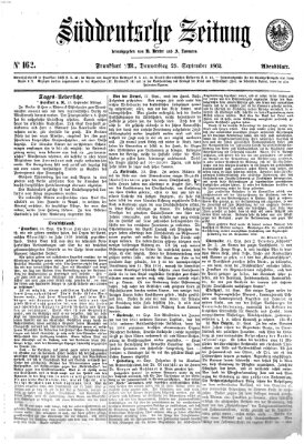 Süddeutsche Zeitung. Morgenblatt (Süddeutsche Zeitung) Donnerstag 25. September 1862