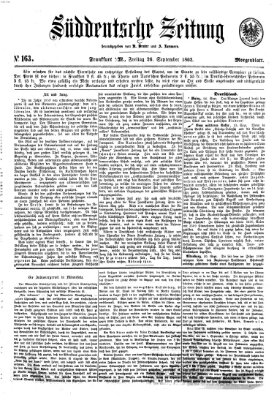 Süddeutsche Zeitung. Morgenblatt (Süddeutsche Zeitung) Freitag 26. September 1862