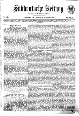 Süddeutsche Zeitung. Morgenblatt (Süddeutsche Zeitung) Montag 29. September 1862