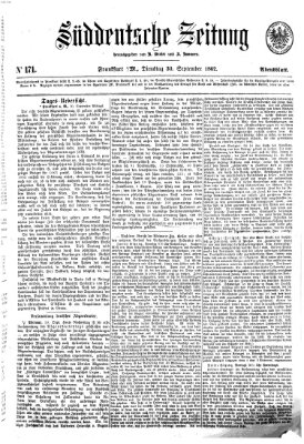 Süddeutsche Zeitung. Morgenblatt (Süddeutsche Zeitung) Dienstag 30. September 1862