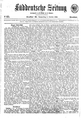 Süddeutsche Zeitung. Morgenblatt (Süddeutsche Zeitung) Donnerstag 2. Oktober 1862