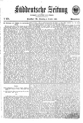 Süddeutsche Zeitung. Morgenblatt (Süddeutsche Zeitung) Samstag 4. Oktober 1862