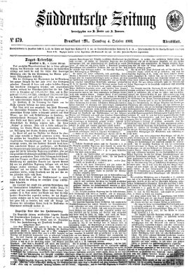 Süddeutsche Zeitung. Morgenblatt (Süddeutsche Zeitung) Samstag 4. Oktober 1862