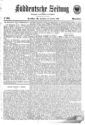 Süddeutsche Zeitung. Morgenblatt (Süddeutsche Zeitung) Samstag 18. Oktober 1862