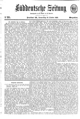 Süddeutsche Zeitung. Morgenblatt (Süddeutsche Zeitung) Donnerstag 23. Oktober 1862