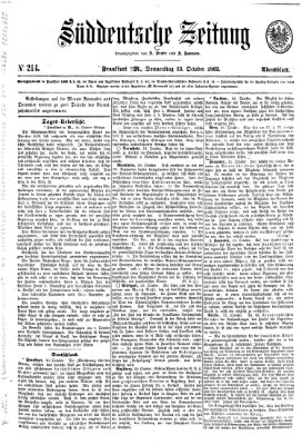 Süddeutsche Zeitung. Morgenblatt (Süddeutsche Zeitung) Donnerstag 23. Oktober 1862