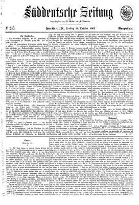 Süddeutsche Zeitung. Morgenblatt (Süddeutsche Zeitung) Freitag 24. Oktober 1862