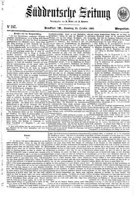 Süddeutsche Zeitung. Morgenblatt (Süddeutsche Zeitung) Samstag 25. Oktober 1862