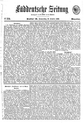 Süddeutsche Zeitung. Morgenblatt (Süddeutsche Zeitung) Donnerstag 30. Oktober 1862