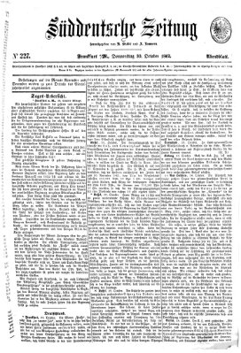 Süddeutsche Zeitung. Morgenblatt (Süddeutsche Zeitung) Donnerstag 30. Oktober 1862