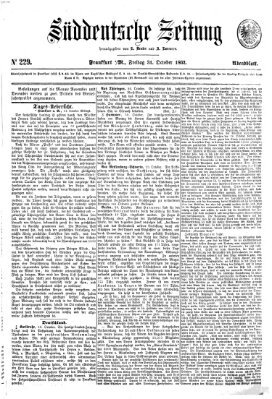 Süddeutsche Zeitung. Morgenblatt (Süddeutsche Zeitung) Freitag 31. Oktober 1862