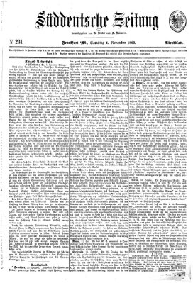 Süddeutsche Zeitung. Morgenblatt (Süddeutsche Zeitung) Samstag 1. November 1862