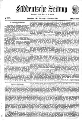 Süddeutsche Zeitung. Morgenblatt (Süddeutsche Zeitung) Sonntag 2. November 1862