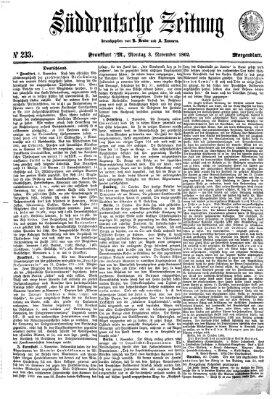 Süddeutsche Zeitung. Morgenblatt (Süddeutsche Zeitung) Montag 3. November 1862