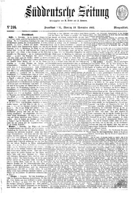 Süddeutsche Zeitung. Morgenblatt (Süddeutsche Zeitung) Montag 10. November 1862