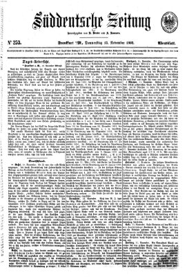 Süddeutsche Zeitung. Morgenblatt (Süddeutsche Zeitung) Donnerstag 13. November 1862